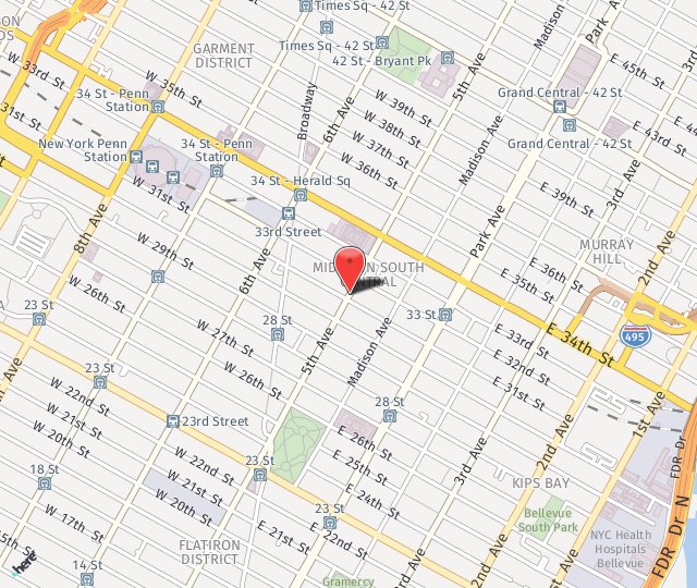 Location Map: 303 5th Avenue New York, NY 10016